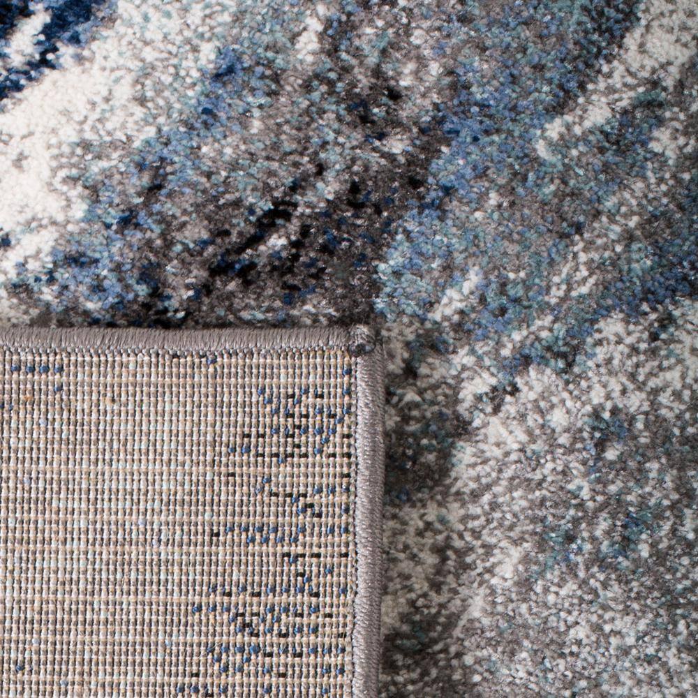 Celestial Charm Hand-Knotted Abstract Blue Synthetic 79" Rug
