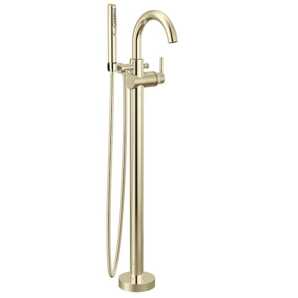 Trinsic 1-Handle Floor Mount Roman Tub Faucet Trim Kit in Polished Nickel with Hand Shower (Valve Not Included)