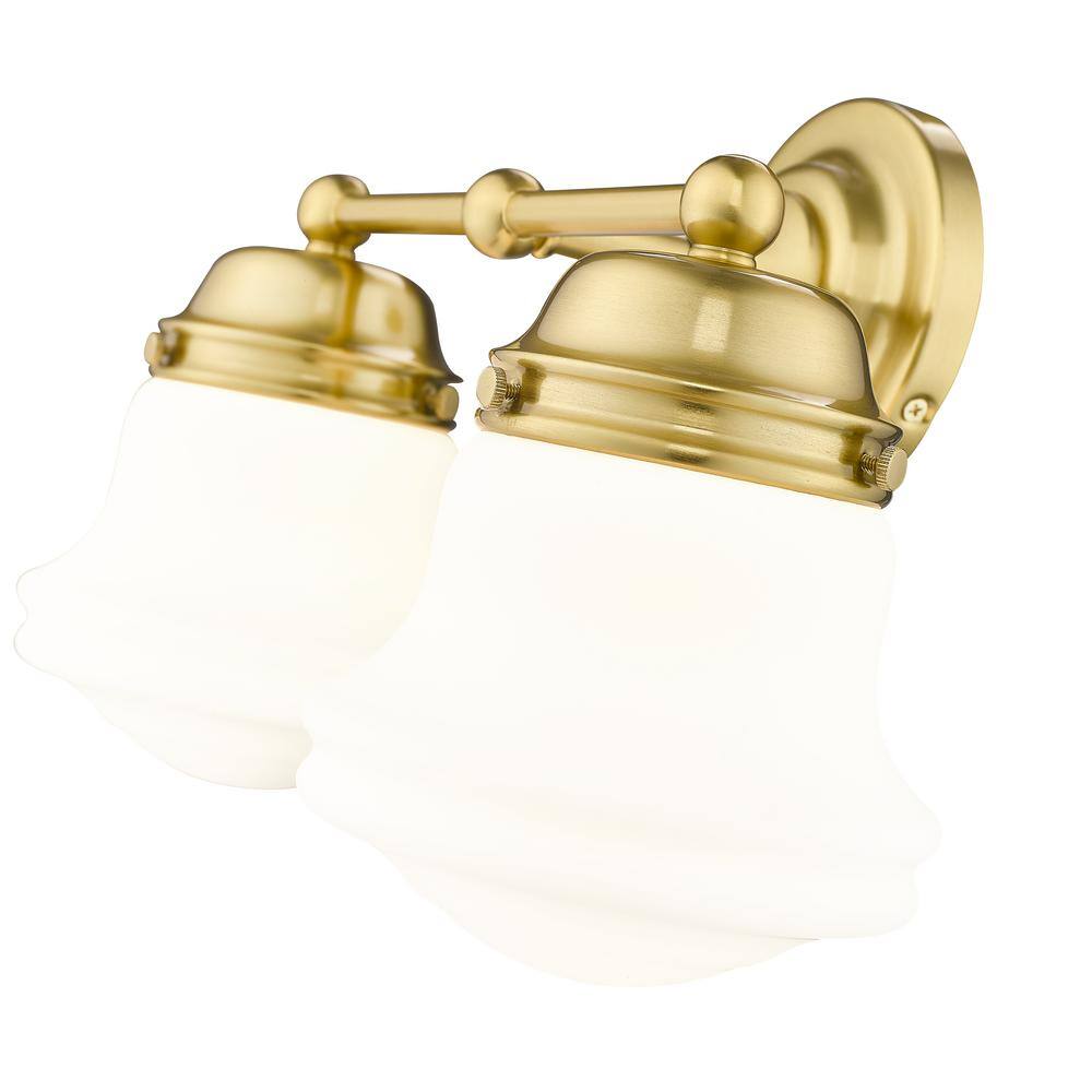 Luxe Gold 15.5" Dimmable Vanity Light with Opal Glass Shades