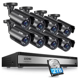 16-Channel 5MP-Lite 2TB DVR Home Security Camera System with 8X 1080p Wired Bullet Cameras, Surveillance System