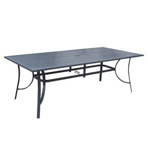 Santa Fe 72 in. x 42 in. Rectangle Aluminum Dining Table with Slat Top