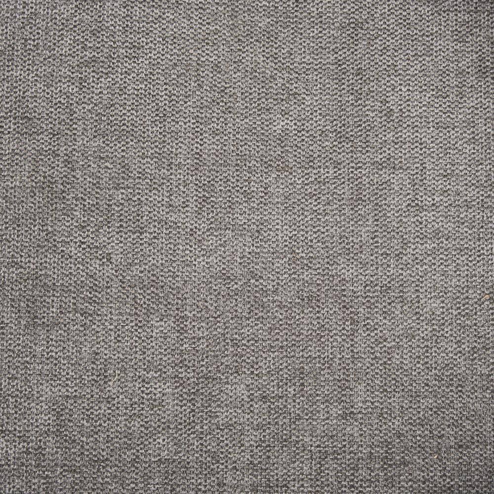 Close-up texture of the gray fabric upholstery.