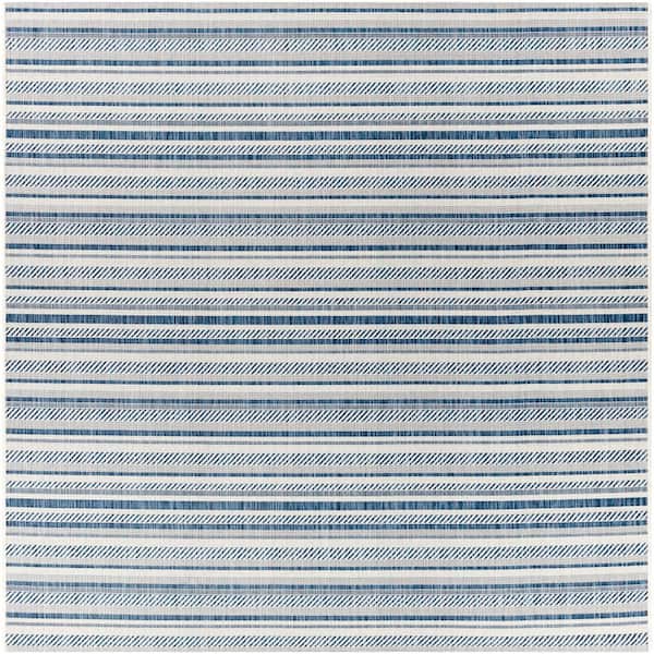 Livabliss Llyr Denim 7 ft. 10 in. Square Indoor/Outdoor Area Rug