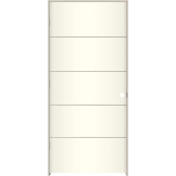 JELD-WEN 36 in. x 80 in. Right-Hand Solid Core Frost Composite Single Prehung Interior Door
