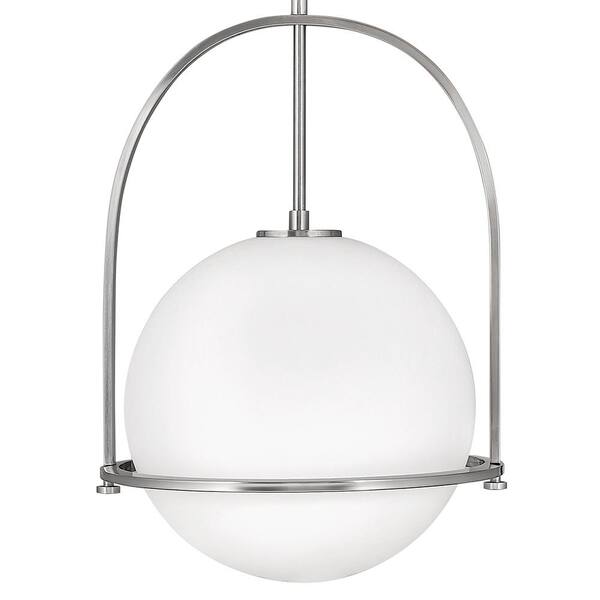 HINKLEY - Somerset 1-Light Brushed Nickel Shaded Pendant Light