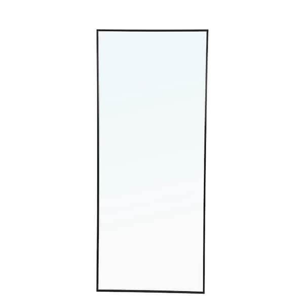 Unbranded Timeless Home 30 in. W x 72 in. H x Contemporary Metal Framed Rectangle Black Mirror