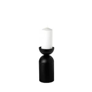 Alex Small Black Metal Cylindrical Table Candle Sconces Holder