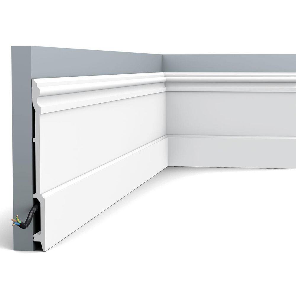 Primed White High Impact Polystyrene Baseboard Moulding Set of 9