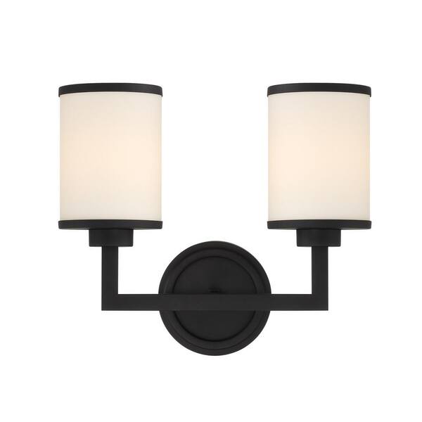 Crystorama Bryant 2-Light Black Forged Wall Sconce