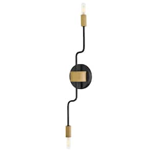 Austen 2-Light Black Sconce