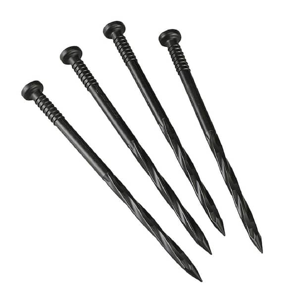 VALLEY VIEW Black 9 in. Poly Nails - Spikes (24-Count)