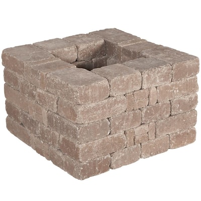 Pavestone Rumblestone Kit Pavestone RumbleStone Square 7 in. x 7 in. x 1.75 in. Cafe Concrete ...