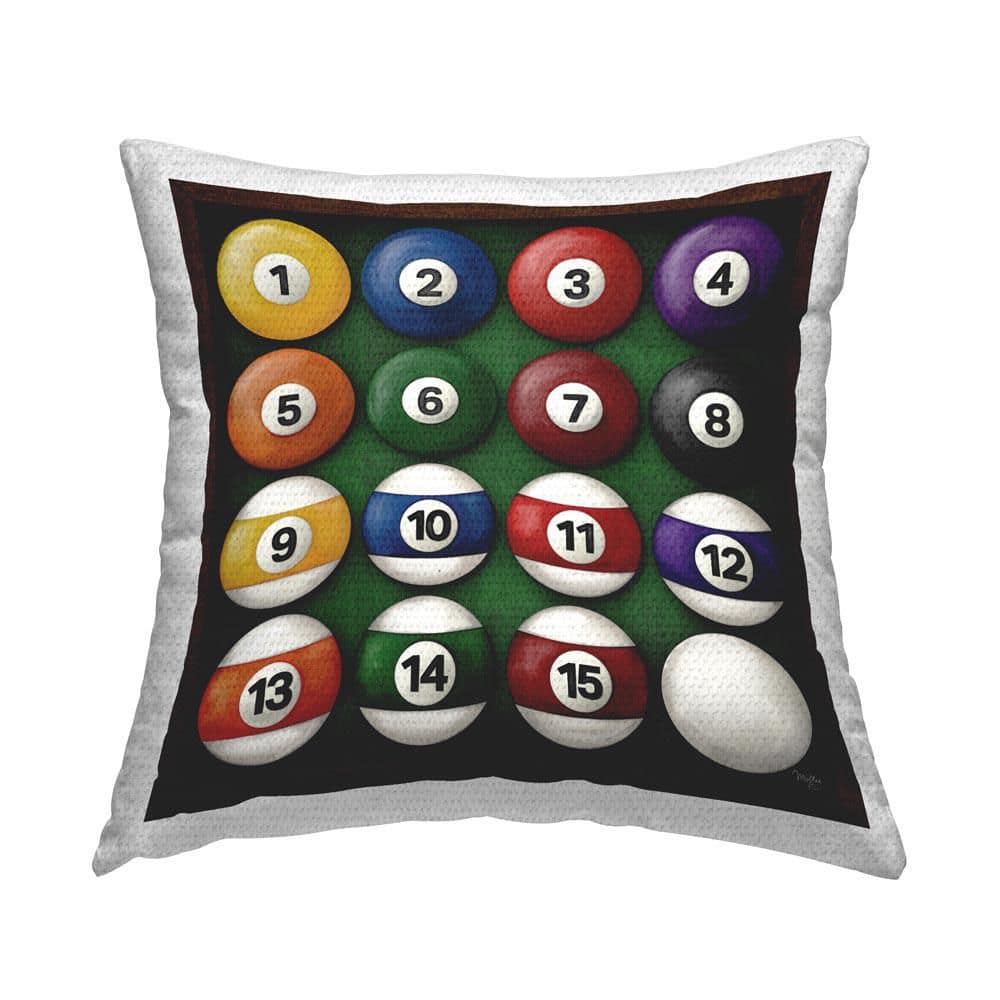 Billiard Balls Arrangement Outdoor Printed Throw Pillow by Molly B. price history on PriceWatchPro