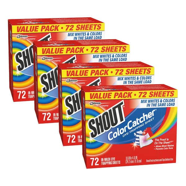 Color Catcher, Dye-Trapping Sheets, 72-Sheets Fabric Stain Remover (4-Pack)