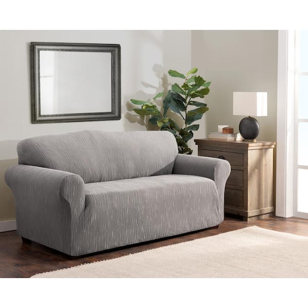 Stretch Sensations Stretch Birchwood Sofa Slipcover Grey