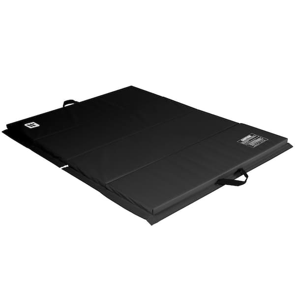 Black 48 in. W x 72 in. L x 2 in. T Vinyl Personal Fitness and Exercise Gym Flooring Mat Gymnastics (24 sq. ft.)