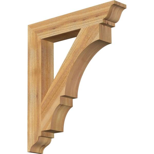 Ekena Millwork 4 in. x 28 in. x 24 in. Western Red Cedar Balboa Traditional Rough Sawn Bracket