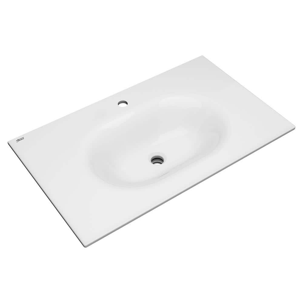 Studio S 33-Inch White Ceramic Rectangular Drop-In Bathroom Sink