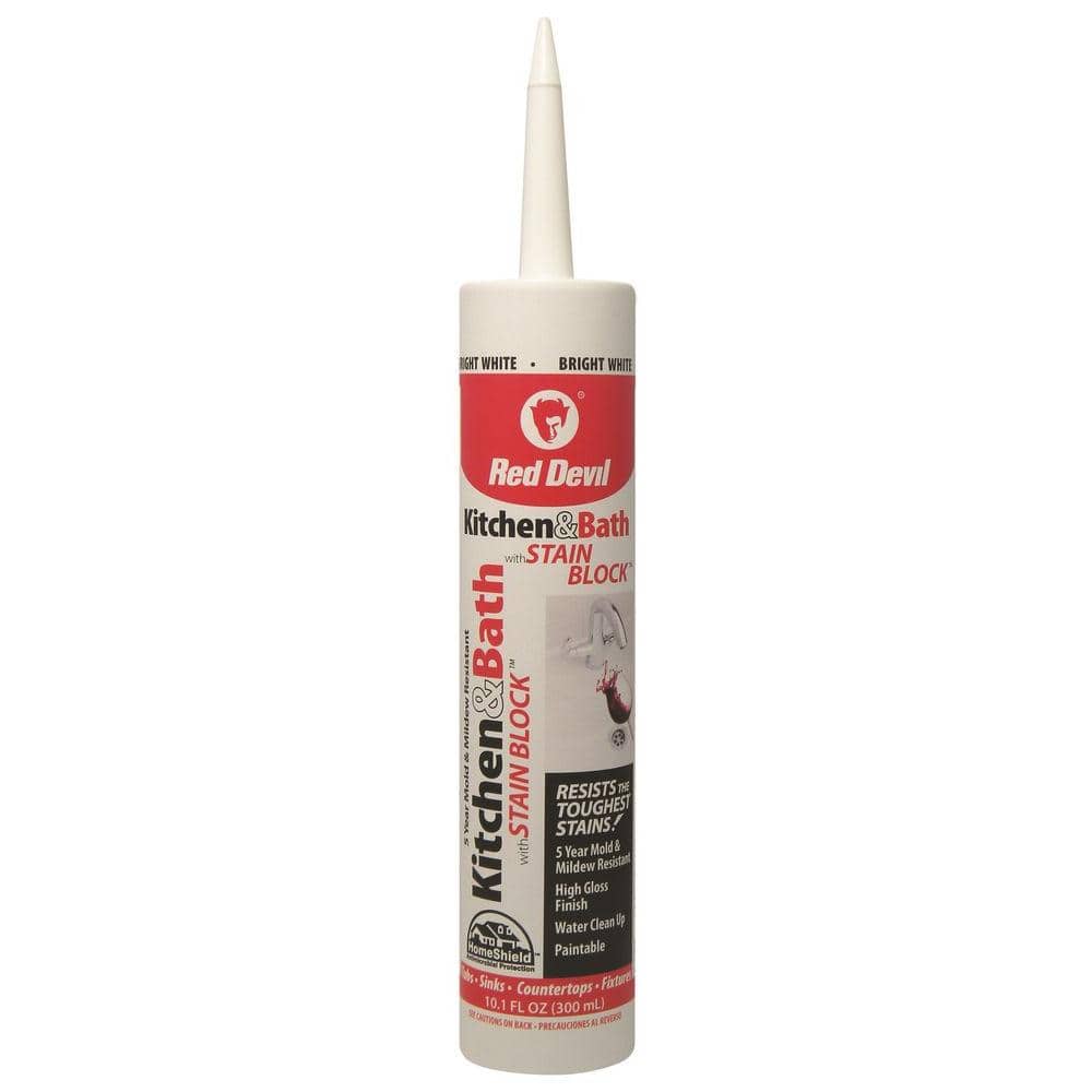 Reviews Red Devil 10.1 oz. White Premium Kitchen and with Stain Block Caulk | Pg 1 The Home Depot