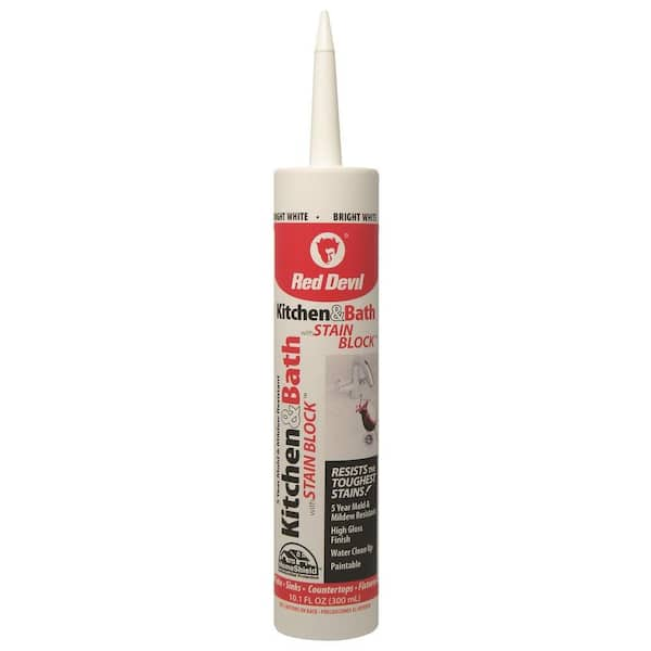 Red Devil 10.1 oz. White Premium Kitchen and Bath with Stain Block Caulk