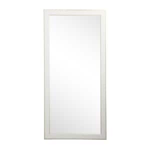 32 in. W x 66 in. H Aged White and Gold Framed Rectangle Floor Mirror