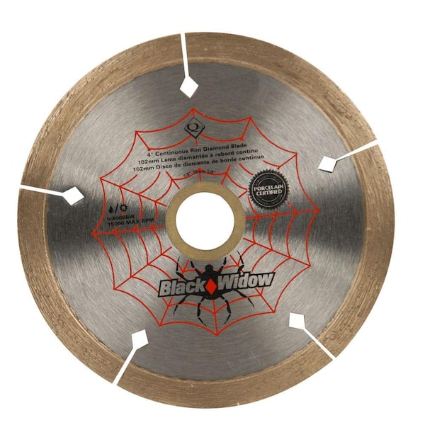 QEP 4 In. Black Widow Micro-Segmented Diamond Blade For Porcelain And ...