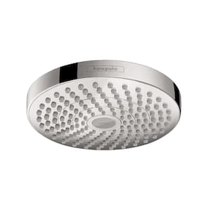 Croma Select S 2-Spray Patterns with 2.0 GPM 7 in. Single Wall Mount Fixed Shower Head in Chrome