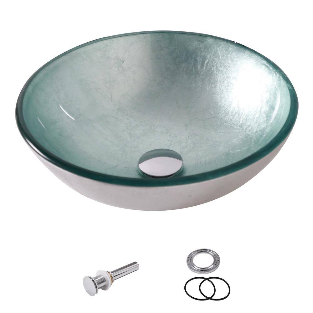 15.55 in. W x 15.55 in. D Round Bathroom Sink in Translucent Green with Drain price history on PriceWatchPro