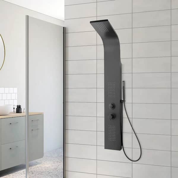 Brisa 3-Spray Shower Panel with Hand-held Body Hose in Matte Black