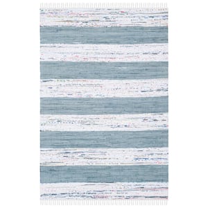 Montauk Ivory/Gray 4 ft. x 6 ft. Solid Striped Speckled Area Rug