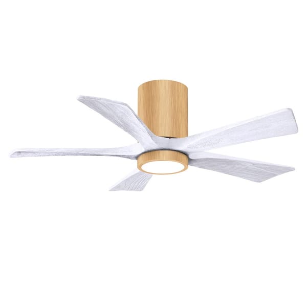 Matthews Fan Company Irene-5HLK 42 in. Integrated LED Indoor/Outdoor Brown Ceiling Fan with Remote and Wall Control Included