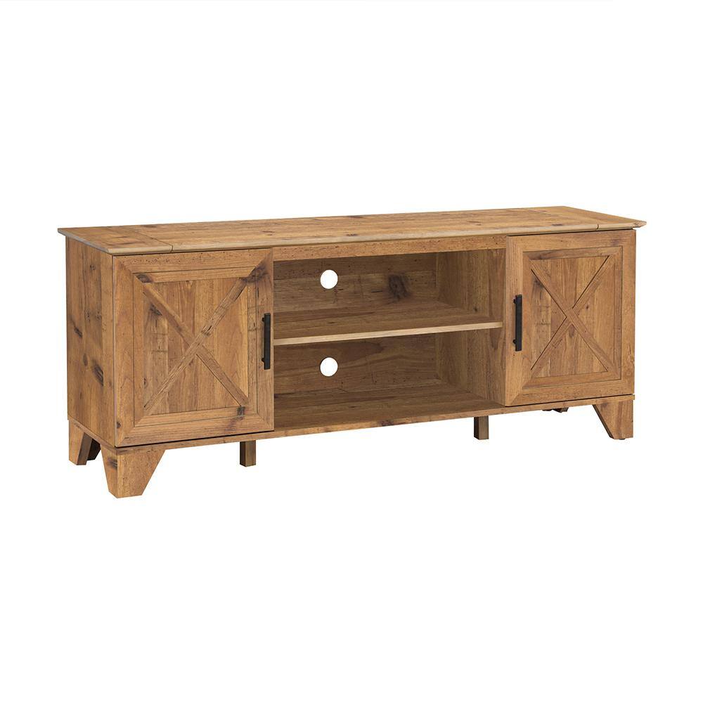 SAINT BIRCH Houston 59.53 in. Rustic Brown TV Stand Fits TV's up to 60
