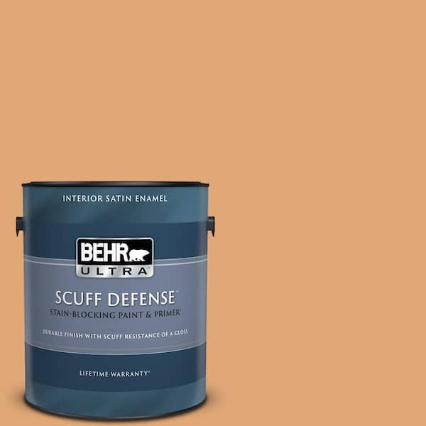 BEHR ULTRA 1 gal. #280D-4 Caramel Sundae Extra Durable Satin Enamel Interior Paint & Primer