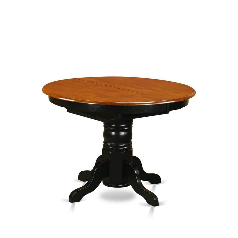 Cherry and Black Oval Wood Dining Set with 6 High Back Chairs