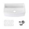 RAINLEX 30 in. L X 20 in. W Fireclay Farmhouse Arch Edge Apron Front Single Bowl Kitchen Sink RX-FS01-3020