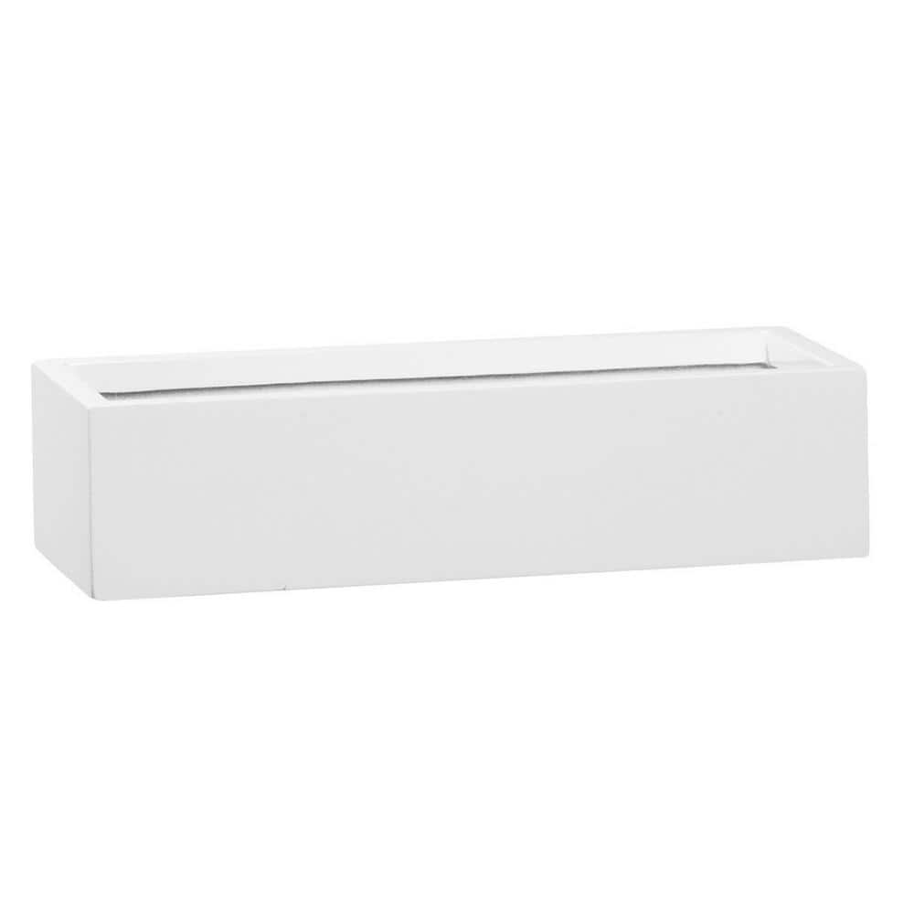 Balcony Slim Low Extra-Small 15.7 in. W Glossy White Fiberstone Indoor Outdoor Modern Rectangle Planter price history on PriceWatchPro