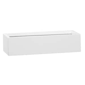Balcony Slim Low Extra-Small 15.7 in. W Glossy White Fiberstone Indoor Outdoor Modern Rectangle Planter