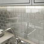 Light Gray 3 in. x 6 in. x 8 mm Glass Subway Tile (5 sq. ft./case)