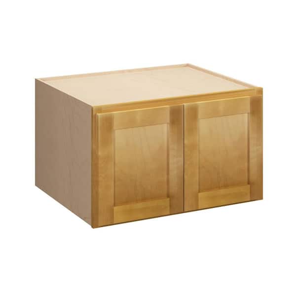 Aberdeen Recessed 33 in. W x 18 in. H x 24 in. D in Caramel Plywood Assembled Wall Cabinet