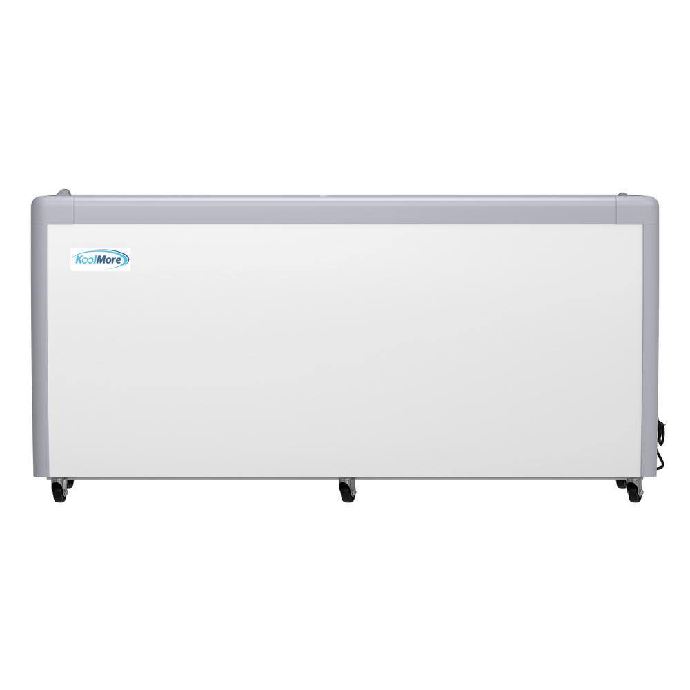 Koolmore 70 in. 20 cu. ft. Manual Defrost Gelato Dipping Cabinet Display Chest Freezer with Sliding Glass Door in White