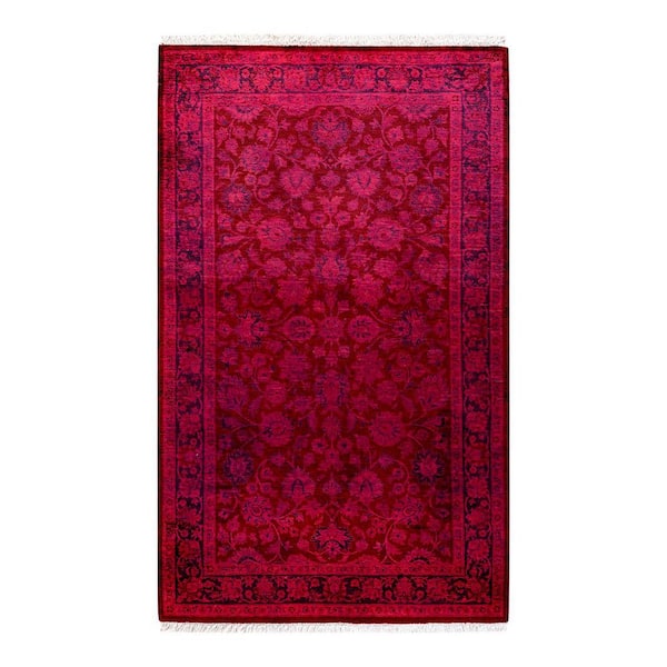 Chloe & Olivia Home Overdyed Pink 3 ft. 1 in. x 5 ft. 2 in. Wool Indoor Area Rug