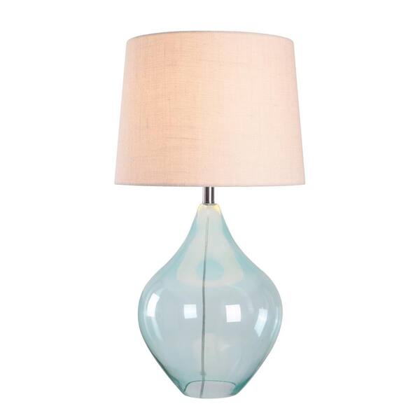 Aqua Blue Table Lamp With Fabric Shade, Aqua Blue Lamp Shades