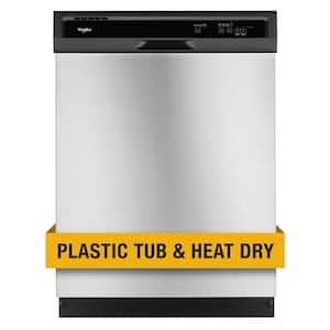 24 in. Stainless Steel Front Control Built-in Tall Tub Dishwasher Stainless Steel with 1-Hour Wash Cycle, 55 dBA