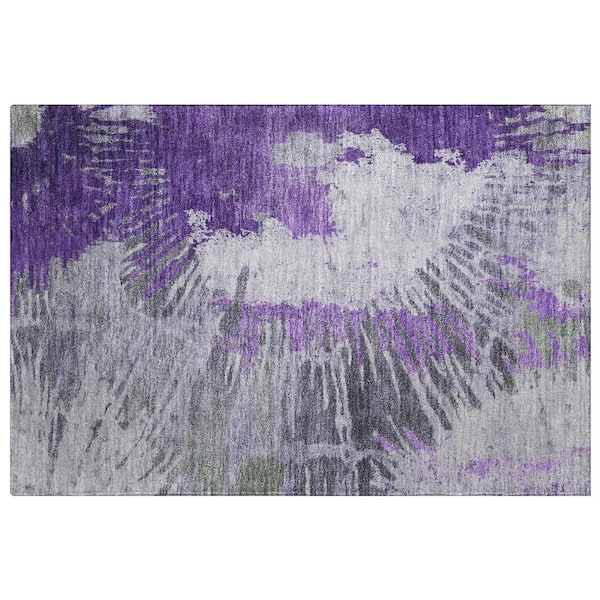 Dream Shag Premium Machine Washable Abstract ADS645 Purple 2 ft. x 3 ft. Accent Rug