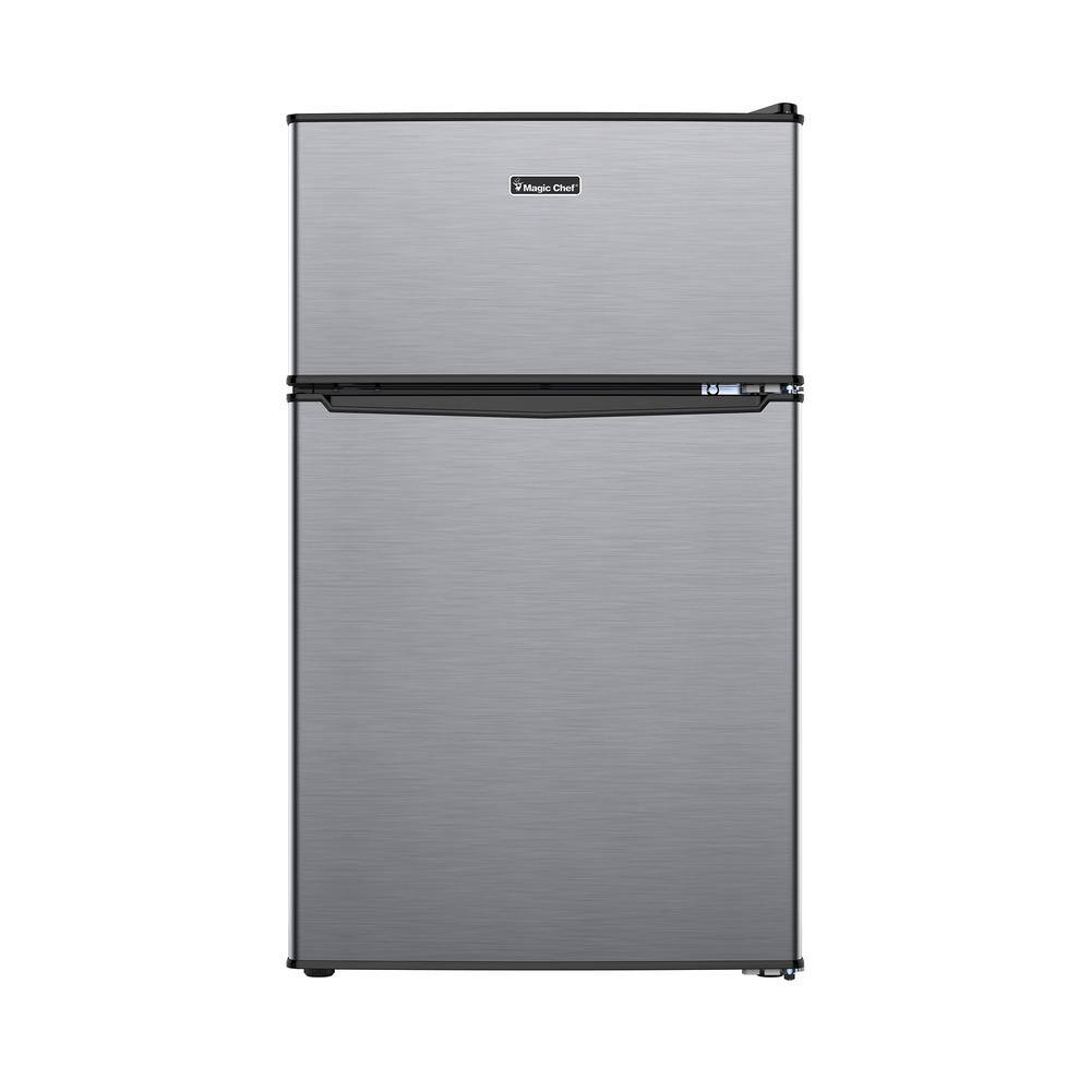 Magic Chef 3.1 cu. ft. 2Door Mini Refrigerator in Stainless Steel Look