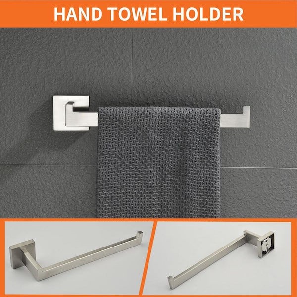 MengxFly 12 Piece Bathroom Hardware Set, Brushed Nickel Bathroom  Accessories Stainless Steel bathroom Towel Rack Set 2*16Hand Towel Bar +  2*Toilet