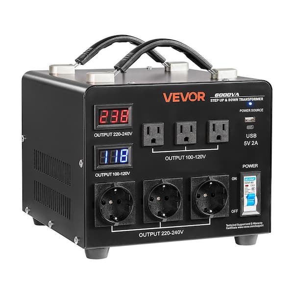 Voltage Auto Converter Transformer, 6000VA, Heavy Duty Step Up/Down Power Transformer, 110V to 220V and 220V to 110V