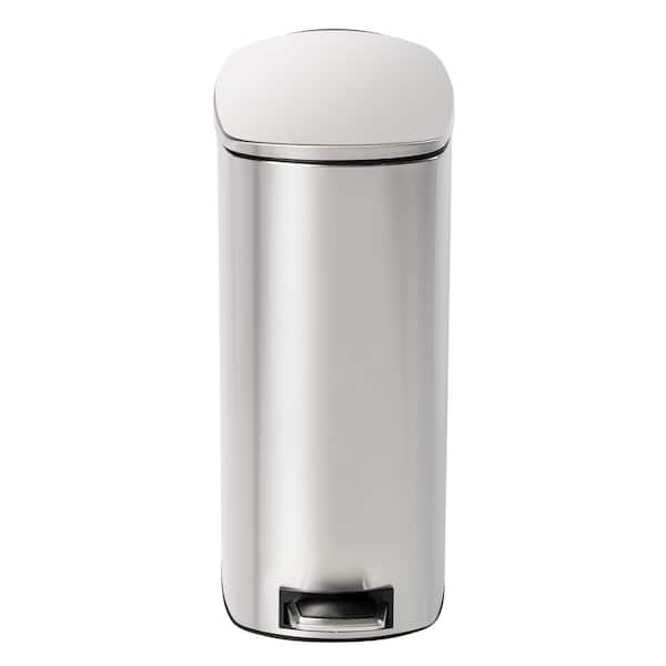 Honey-Can-Do Tall Slim 40-Liter Stainless Steel Step Trash Can ,Silver