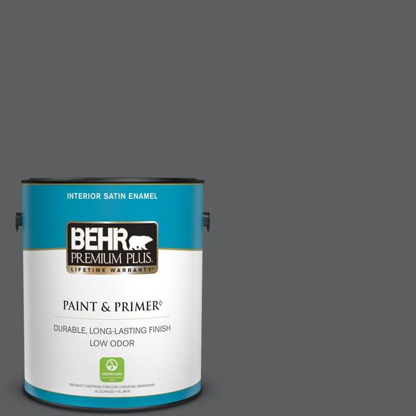 BEHR PREMIUM PLUS 1 gal. N5006 Graphic Charcoal Satin Enamel Low Odor