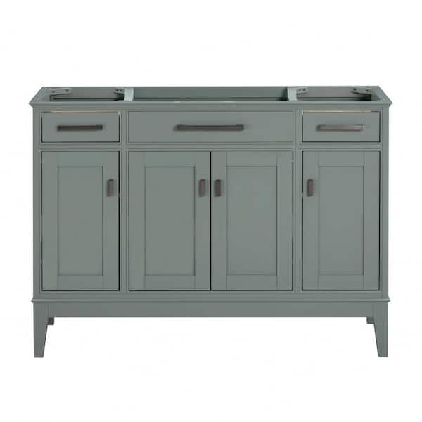 Madison 48 in. Bath Vanity Cabinet without Top in Smoke Green Assembled